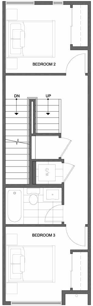 Second Floor Plan of 809B N 47th St in Sunstone at Fremont by Isola Homes