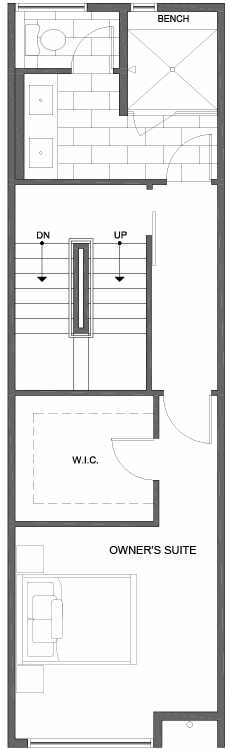 Third Floor Plan of 809B N 47th St in Sunstone at Fremont by Isola Homes