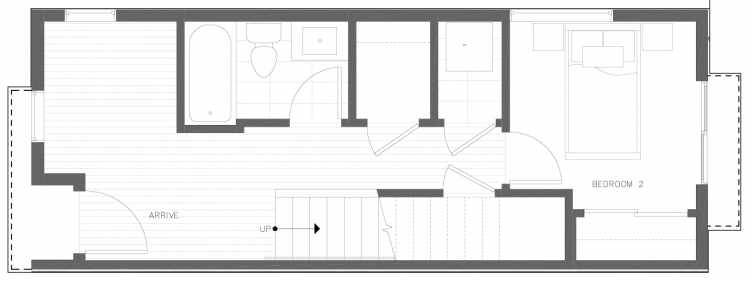 First Floor Plan of 816 NE 63rd St in Zenith Towns South by Isola Homes