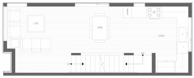 Second Floor Plan of 816 NE 63rd St in Zenith Towns South by Isola Homes