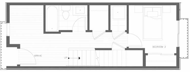 First Floor Plan of 818 NE 63rd St in Zenith Towns South by Isola Homes