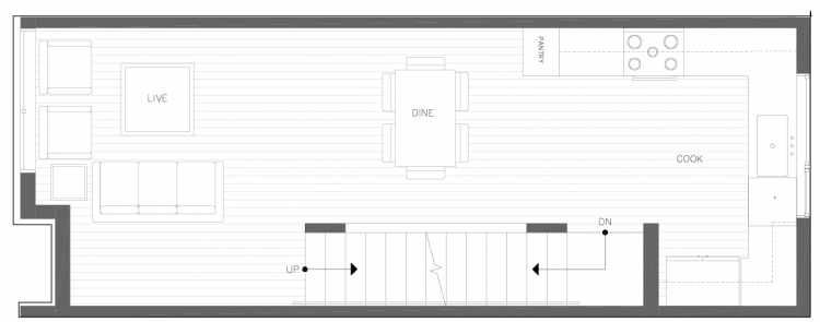 Second Floor Plan of 818 NE 63rd St in Zenith Towns South by Isola Homes