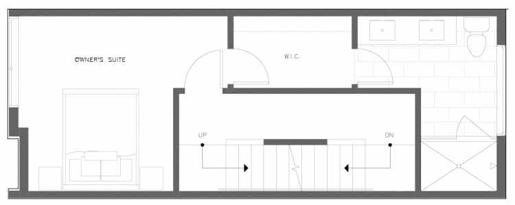 Third Floor Plan of 818 NE 63rd St in Zenith Towns South by Isola Homes