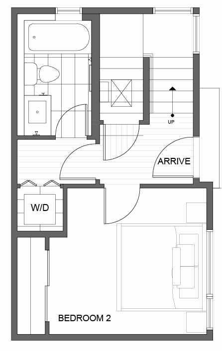 First Floor Plan of 819 NE 71st St, One of the Clio Townhomes in Roosevelt