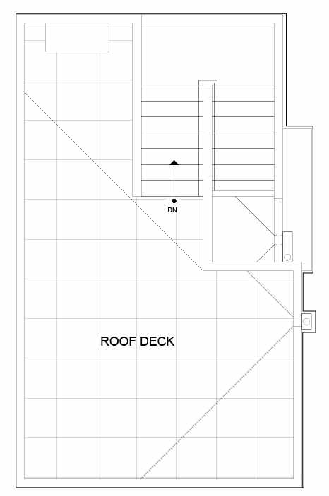 Roof Deck Floor Plan of 819 NE 71st St, One of the Clio Townhomes in Roosevelt