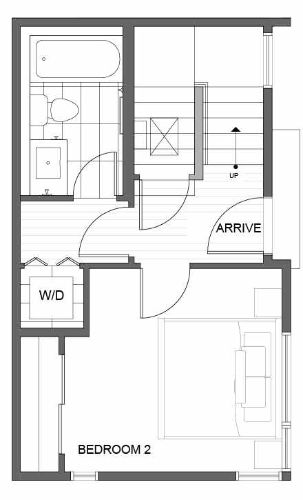 First Floor Plan of 821 NE 71st St, One of the Clio Townhomes in Roosevelt