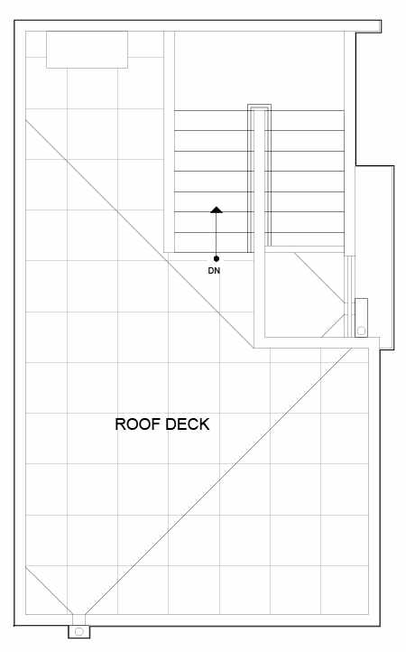 Roof Deck Floor Plan of 821 NE 71st St, One of the Clio Townhomes in Roosevelt