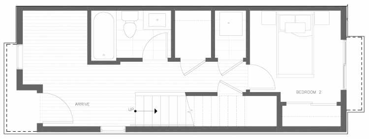 First Floor Plan of 822 NE 63rd St in Zenith Towns South by Isola Homes