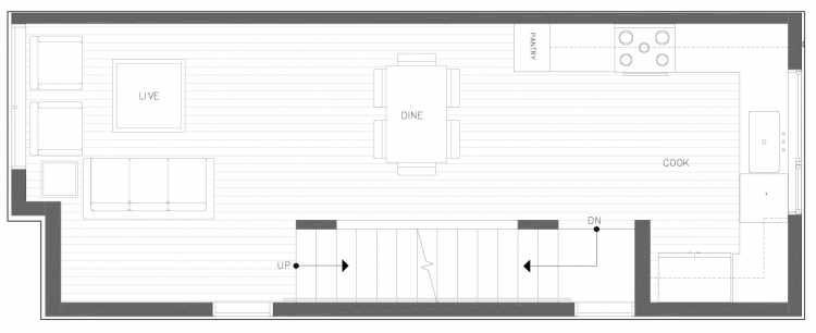 Second Floor Plan of 822 NE 63rd St in Zenith Towns South by Isola Homes