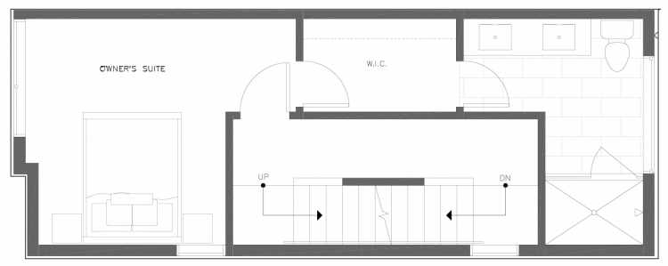 Third Floor Plan of 822 NE 63rd St in Zenith Towns South by Isola Homes