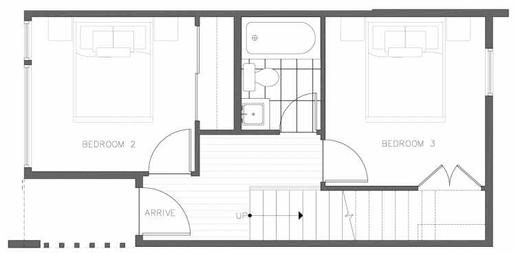 First Floor Plan of 8354B 14th Ave NW in the Thoren Townhomes