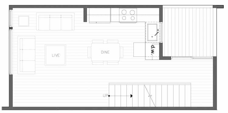 Second Floor Plan of 8354B 14th Ave NW in the Thoren Townhomes