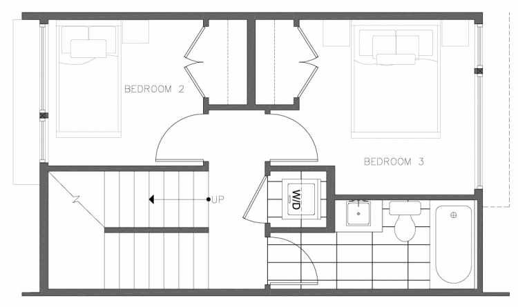 Second Floor Plan of 8354C 14th Ave NW in the Thoren Townhomes