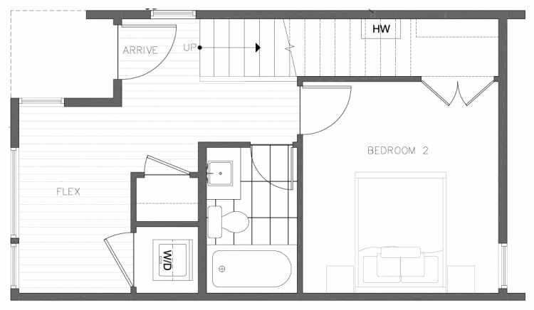 First Floor Plan of 8354E 14th Ave NW in the Thoren Townhomes