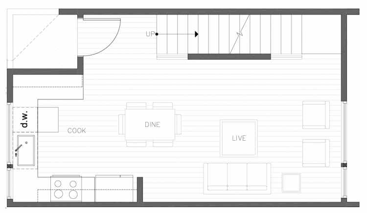 Second Floor Plan of 8354E 14th Ave NW in the Thoren Townhomes