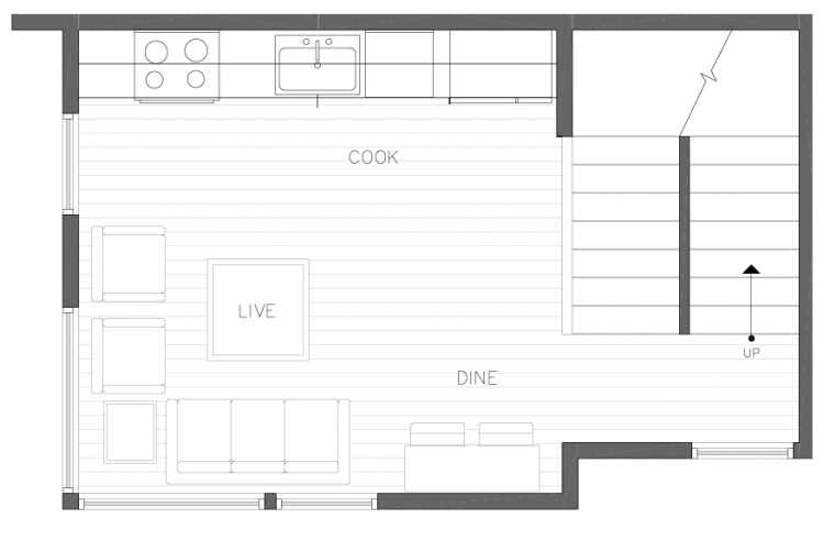 Second Floor Plan of 8364 14th Ave NW in the Thoren Townhomes