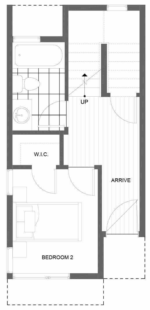 First Floor Plan of 8501 16th Ave NW, One of the Alina Townhomes in Crown Hill