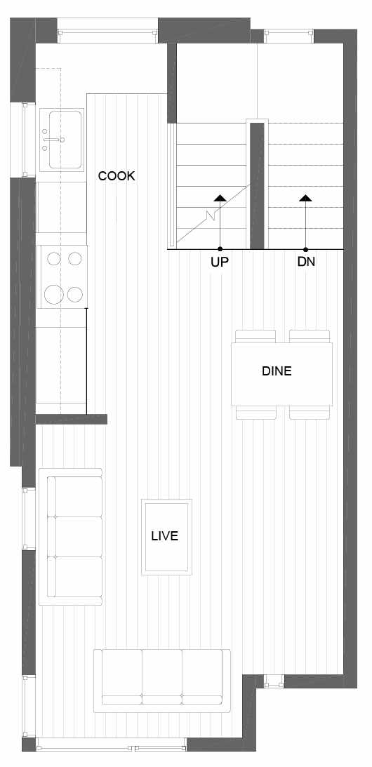 Second Floor Plan of 8501 16th Ave NW, One of the Alina Townhomes in Crown Hill