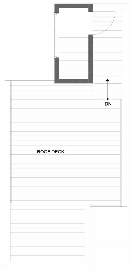 Roof Deck Floor Plan of 8501 16th Ave NW, One of the Alina Townhomes in Crown Hill