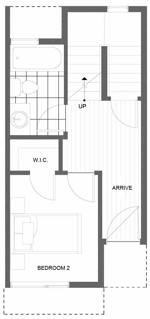 First Floor Plan of 8503 16th Ave NW, One of the Alina Townhomes in Crown Hill