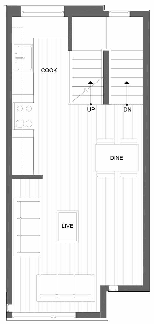 Second Floor Plan of 8503 16th Ave NW, One of the Alina Townhomes in Crown Hill