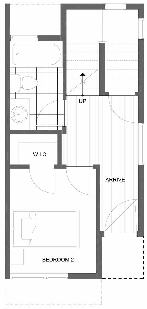 First Floor Plan of 8507 16th Ave NW, One of the Alina Townhomes in Crown Hill