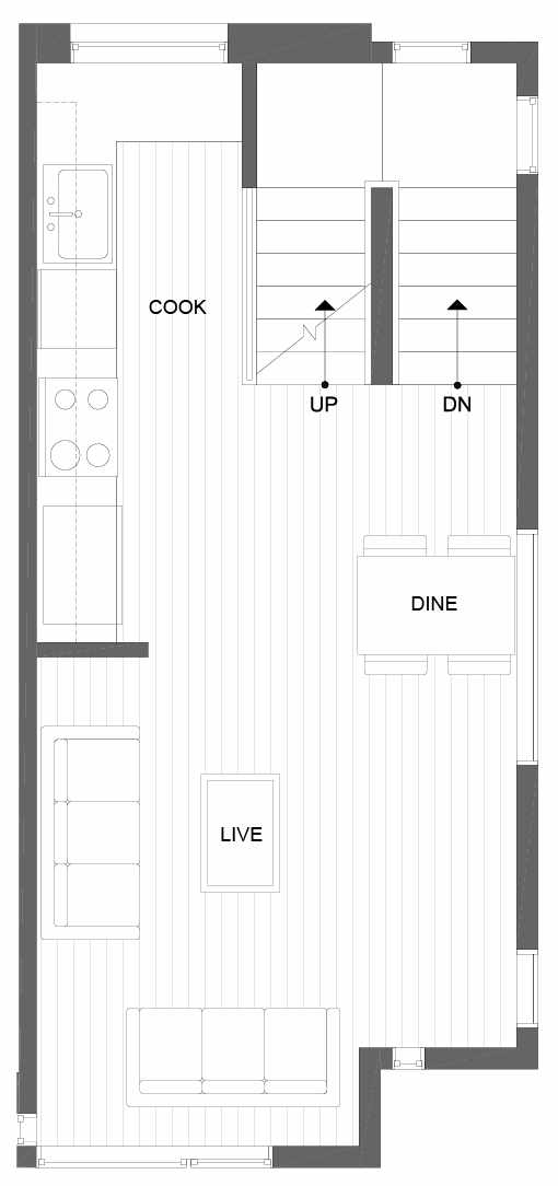 Second Floor Plan of 8507 16th Ave NW, One of the Alina Townhomes in Crown Hill