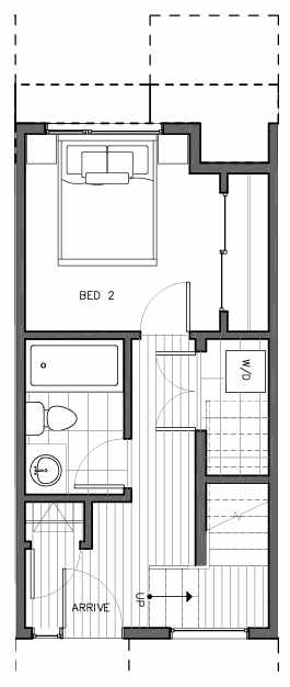 First Floor Plan of 8509B 16th Ave NW, One of the Ryden Townhomes in Crown Hill