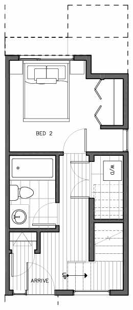 First Floor Plan of 8509C 16th Ave NW, One of the Ryden Townhomes in Crown Hill