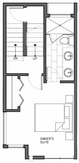 Third Floor Plan of 8511A 16th Ave NW, One of the Ryden Townhomes in Crown Hill