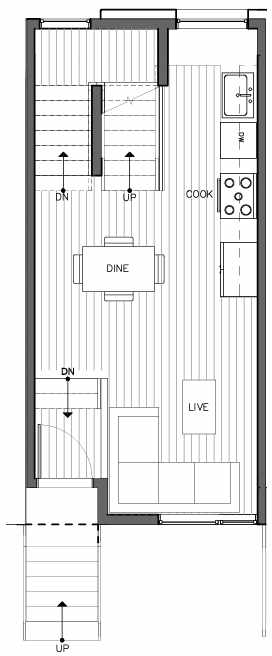 Second Floor Plan of 8511B 16th Ave NW, One of the Ryden Townhomes in Crown Hill