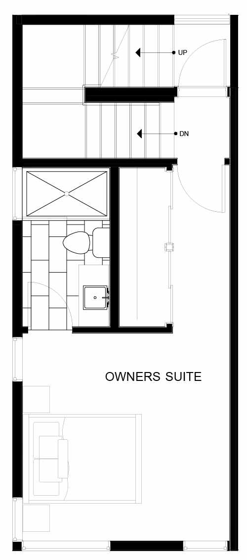 Fourth Floor Plan of 8547A Midvale Ave N, One of the Fattorini Flats Townhomes in Licton Springs by Isola Homes