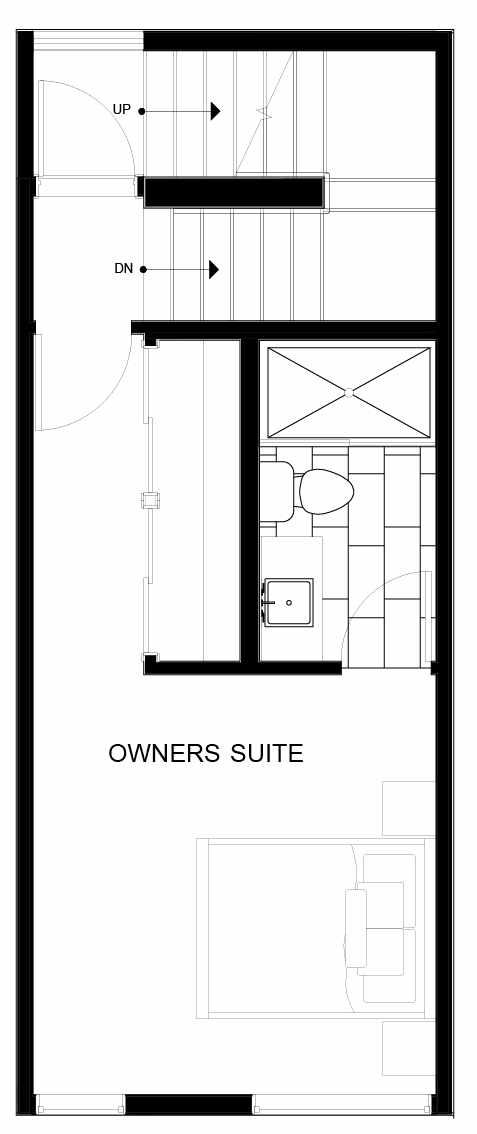 Fourth Floor Plan of 8547B Midvale Ave N, One of the Fattorini Flats Townhomes in Licton Springs by Isola Homes