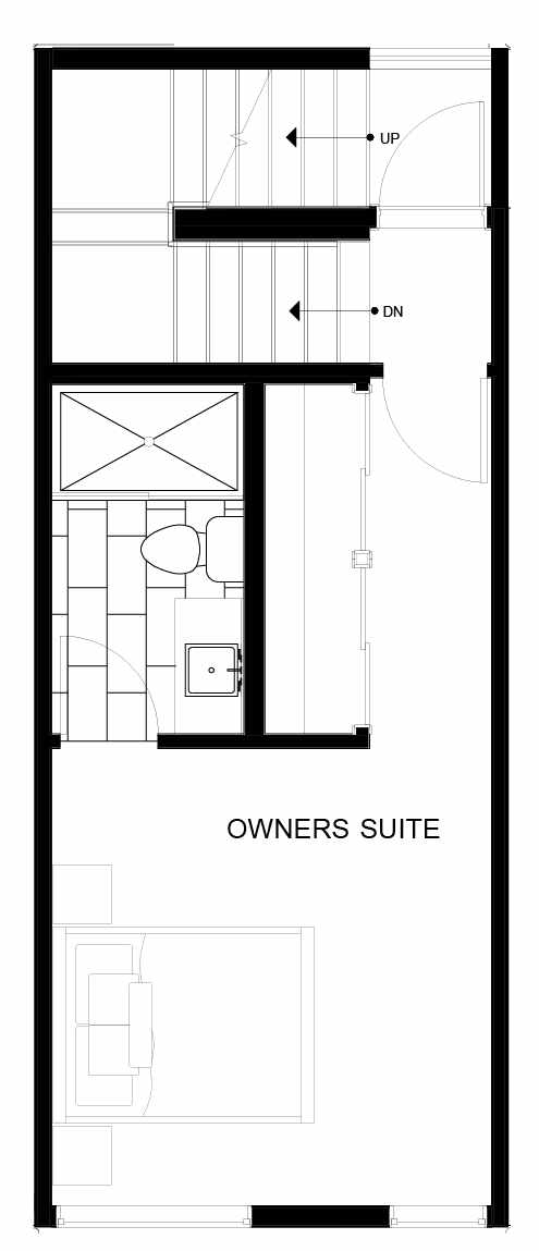 Fourth Floor Plan of 8547C Midvale Ave N, One of the Fattorini Flats Townhomes in Licton Springs by Isola Homes