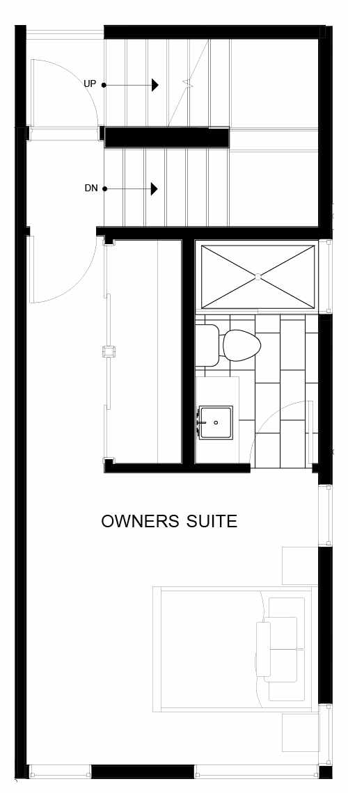 Fourth Floor Plan of 8547D Midvale Ave N, One of the Fattorini Flats Townhomes in Licton Springs by Isola Homes