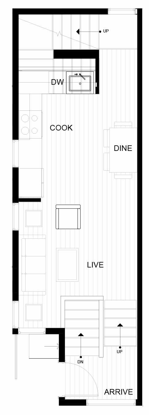 Second Floor Plan of 8549A Midvale Ave N, One of the Fattorini Flats Townhomes in Licton Springs by Isola Homes