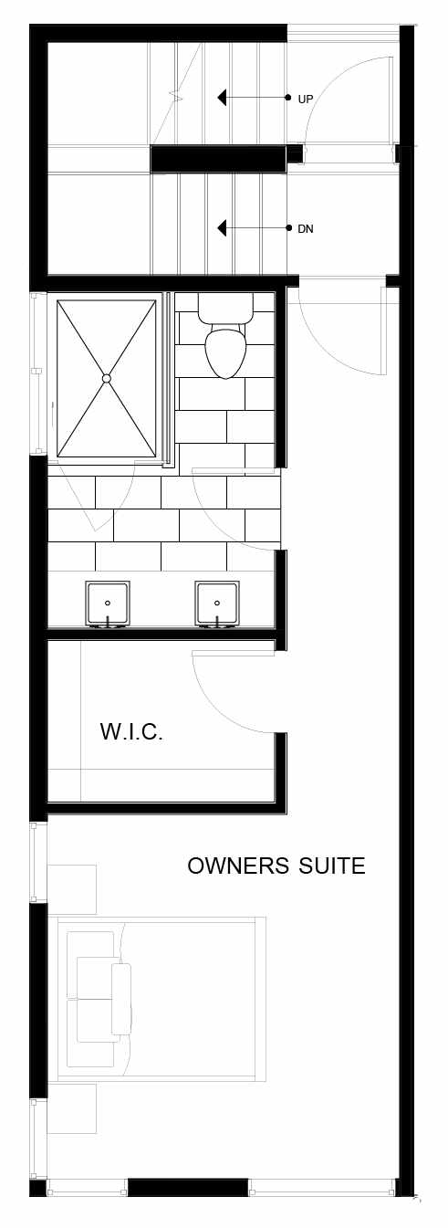 Fourth Floor Plan of 8549A Midvale Ave N, One of the Fattorini Flats Townhomes in Licton Springs by Isola Homes