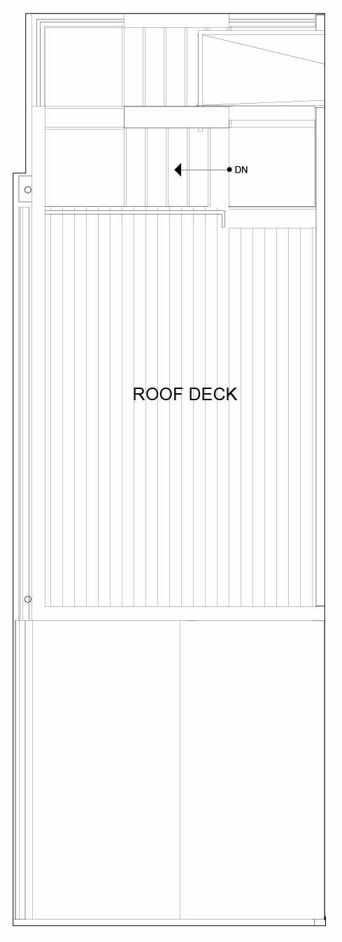 Roof Deck Floor Plan of 8549A Midvale Ave N, One of the Fattorini Flats Townhomes in Licton Springs by Isola Homes