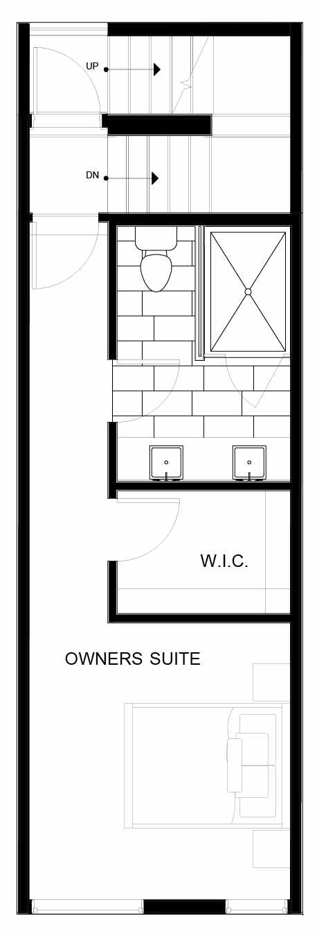 Fourth Floor Plan of 8549B Midvale Ave N, One of the Fattorini Flats Townhomes in Licton Springs by Isola Homes