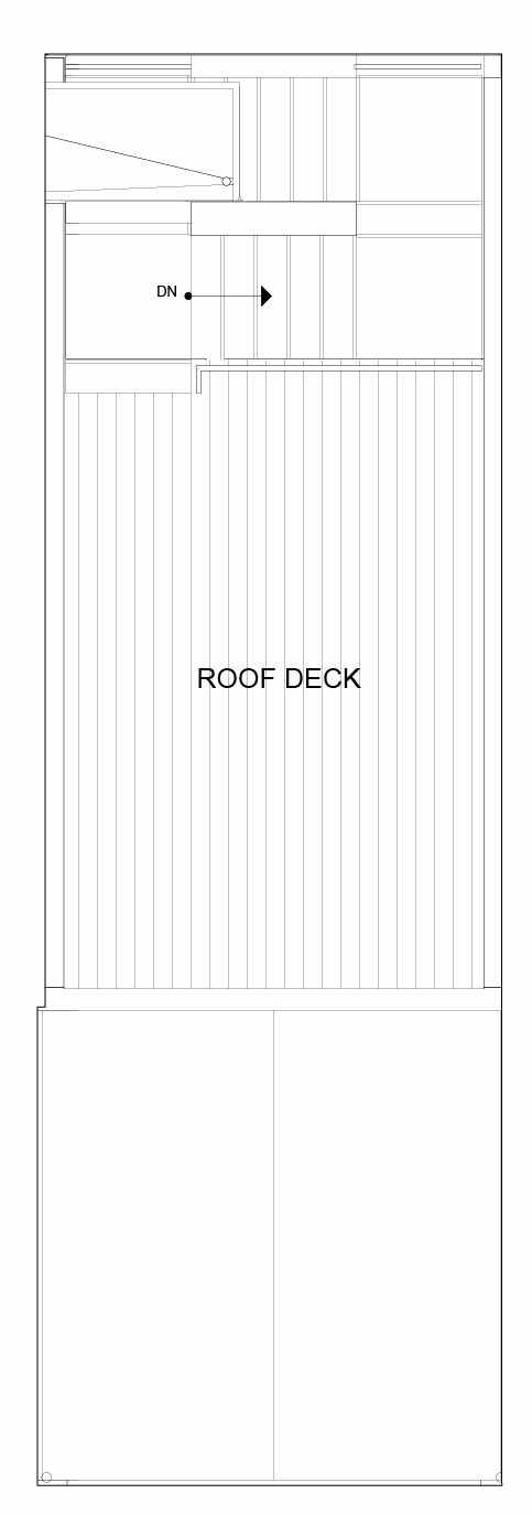 Roof Deck Floor Plan of 8549B Midvale Ave N, One of the Fattorini Flats Townhomes in Licton Springs by Isola Homes