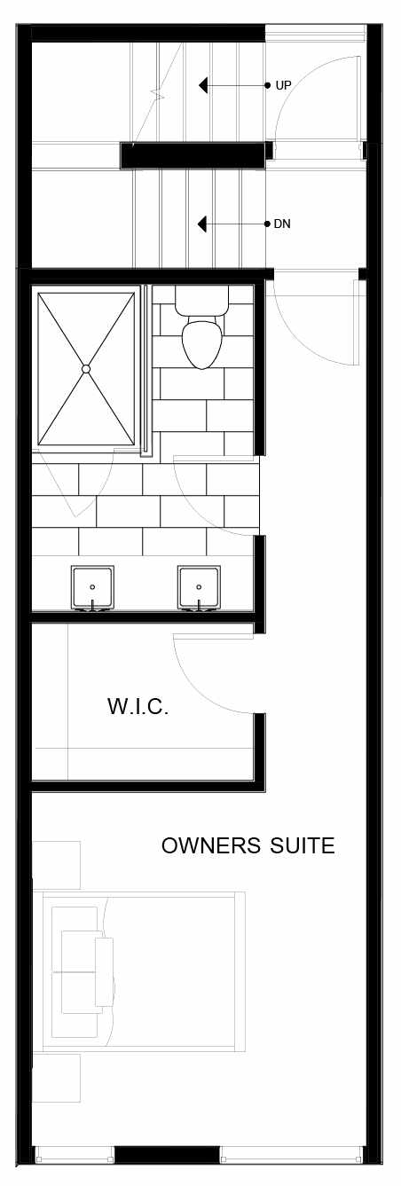 Fourth Floor Plan of 8549C Midvale Ave N, One of the Fattorini Flats Townhomes in Licton Springs by Isola Homes