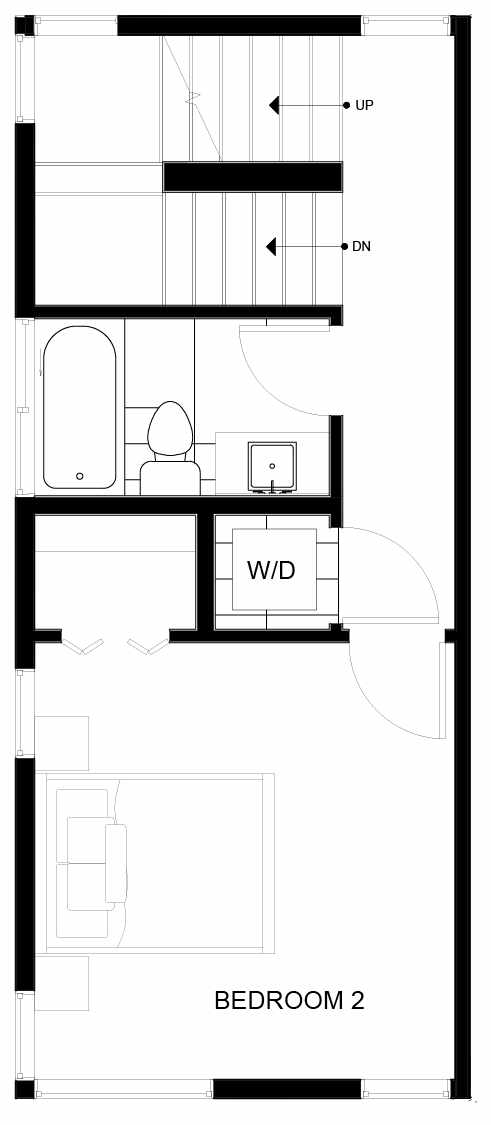 Third Floor Plan of 8551A Midvale Ave N, One of the Fattorini Flats North Homes, in Licton Springs by Isola Homes