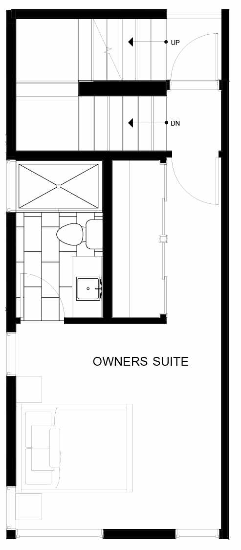 Fourth Floor Plan of 8551A Midvale Ave N, One of the Fattorini Flats North Homes, in Licton Springs by Isola Homes