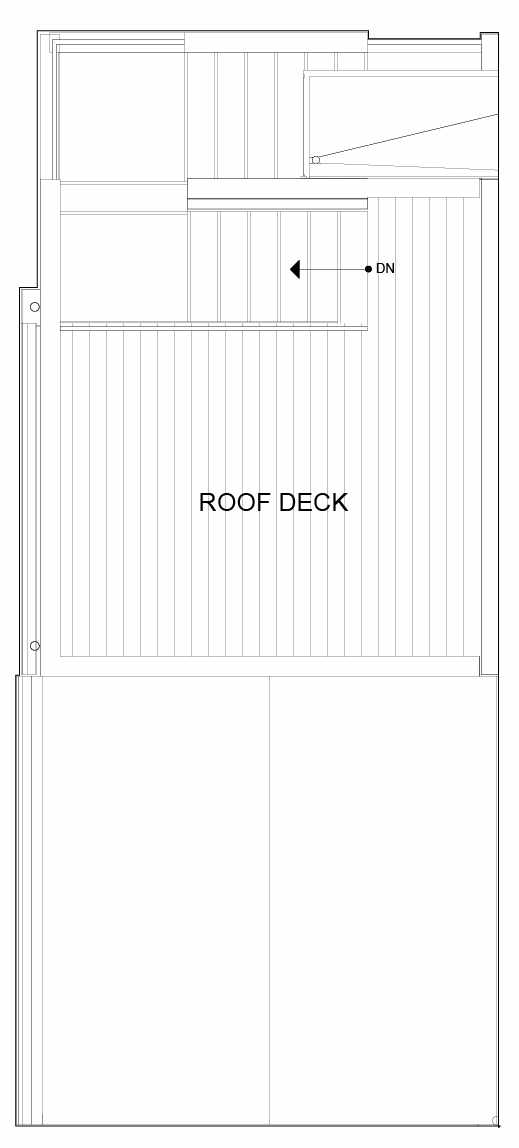 Roof Deck Floor Plan of 8551A Midvale Ave N, One of the Fattorini Flats North Homes, in Licton Springs by Isola Homes