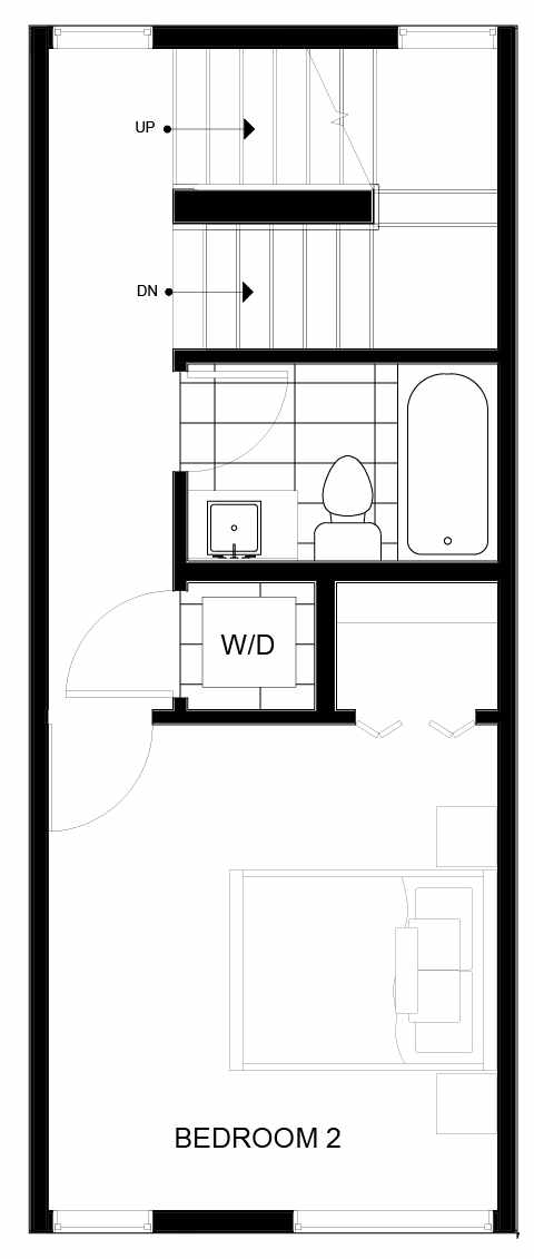 Third Floor Plan of 8551B Midvale Ave N, One of the Fattorini Flats North Homes, in Licton Springs by Isola Homes