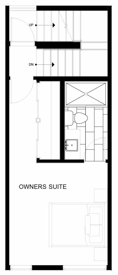 Fourth Floor Plan of 8551B Midvale Ave N, One of the Fattorini Flats North Homes, in Licton Springs by Isola Homes