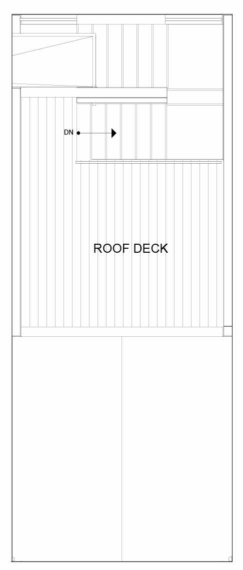 Roof Deck Floor Plan of 8551B Midvale Ave N, One of the Fattorini Flats North Homes, in Licton Springs by Isola Homes