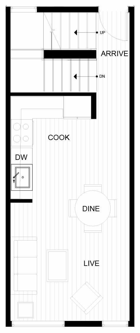 Second Floor Plan of 8551C Midvale Ave N, One of the Fattorini Flats North Homes, in Licton Springs by Isola Homes