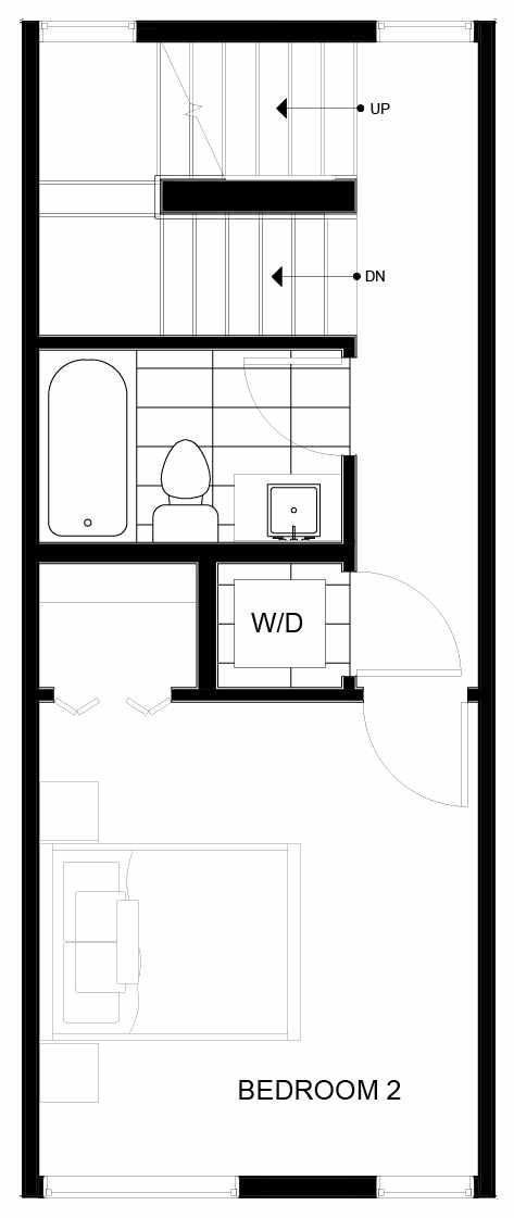 Third Floor Plan of 8551C Midvale Ave N, One of the Fattorini Flats North Homes, in Licton Springs by Isola Homes