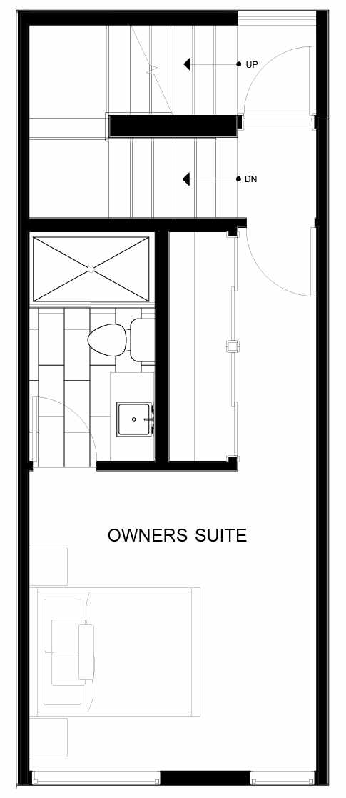 Fourth Floor Plan of 8551C Midvale Ave N, One of the Fattorini Flats North Homes, in Licton Springs by Isola Homes